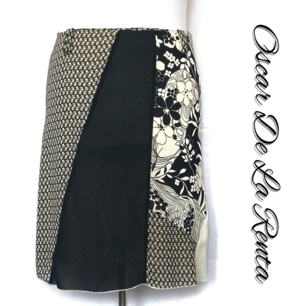 Floral Paneled A-line Skirt GUC